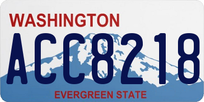 WA license plate ACC8218