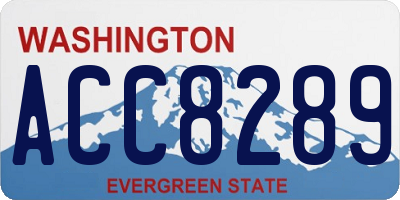 WA license plate ACC8289