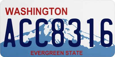 WA license plate ACC8316