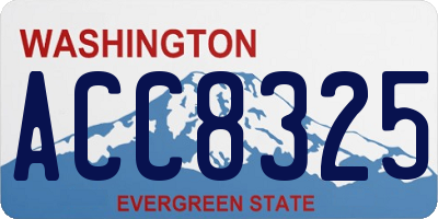 WA license plate ACC8325
