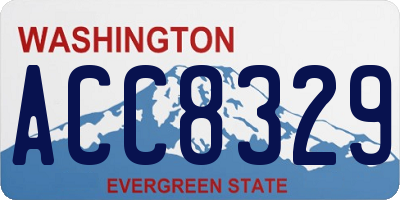 WA license plate ACC8329
