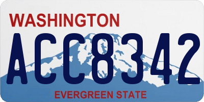 WA license plate ACC8342
