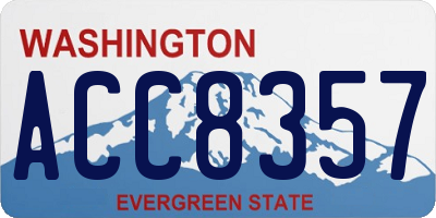 WA license plate ACC8357