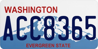 WA license plate ACC8365