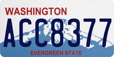 WA license plate ACC8377