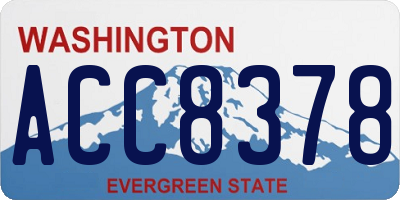 WA license plate ACC8378