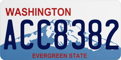 WA license plate ACC8382