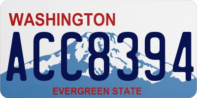 WA license plate ACC8394