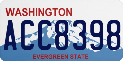 WA license plate ACC8398