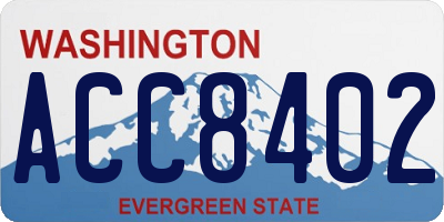 WA license plate ACC8402