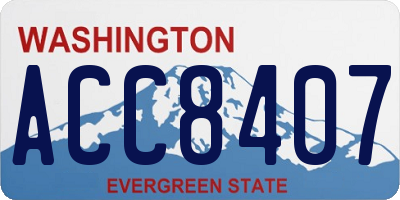 WA license plate ACC8407