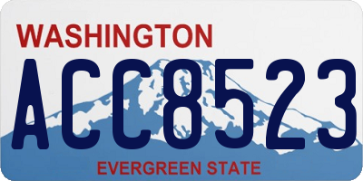 WA license plate ACC8523