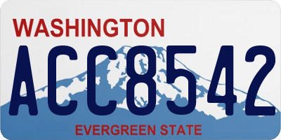 WA license plate ACC8542