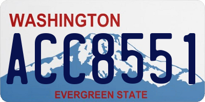 WA license plate ACC8551