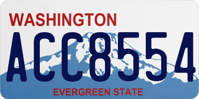 WA license plate ACC8554