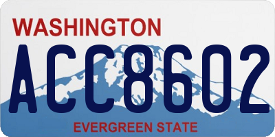 WA license plate ACC8602