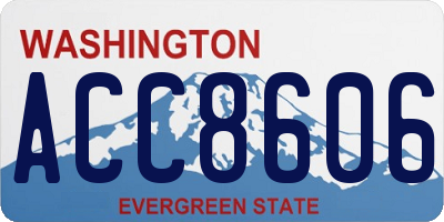 WA license plate ACC8606