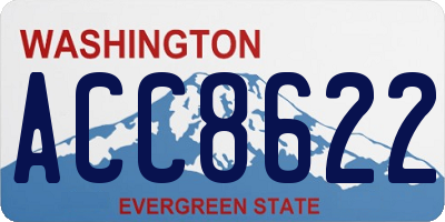 WA license plate ACC8622