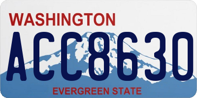WA license plate ACC8630
