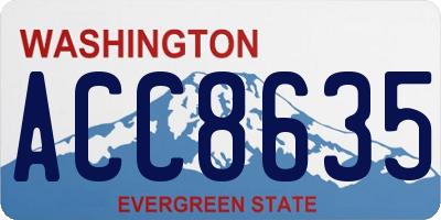 WA license plate ACC8635