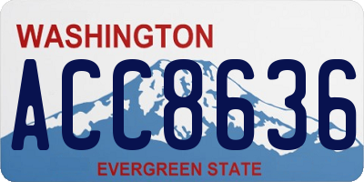 WA license plate ACC8636