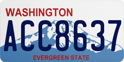 WA license plate ACC8637