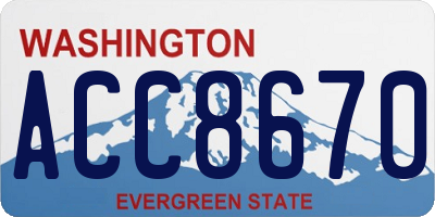 WA license plate ACC8670