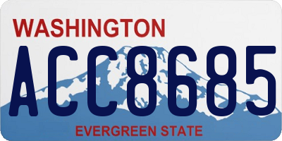 WA license plate ACC8685