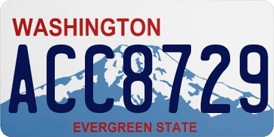 WA license plate ACC8729