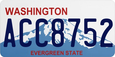 WA license plate ACC8752