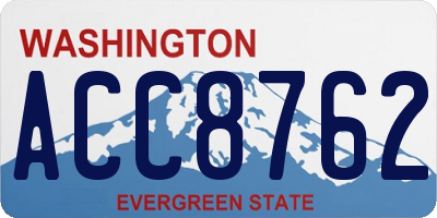 WA license plate ACC8762