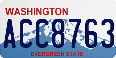 WA license plate ACC8763