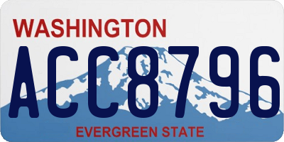WA license plate ACC8796