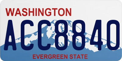 WA license plate ACC8840