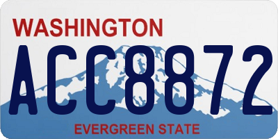 WA license plate ACC8872