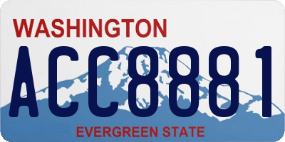 WA license plate ACC8881