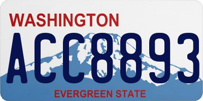 WA license plate ACC8893