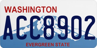 WA license plate ACC8902