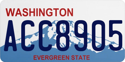WA license plate ACC8905