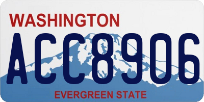 WA license plate ACC8906