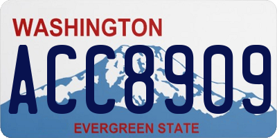 WA license plate ACC8909