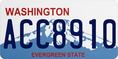WA license plate ACC8910