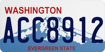WA license plate ACC8912