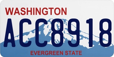 WA license plate ACC8918