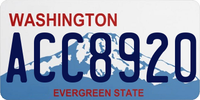 WA license plate ACC8920