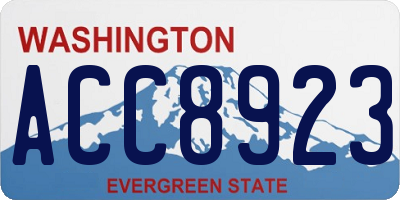 WA license plate ACC8923