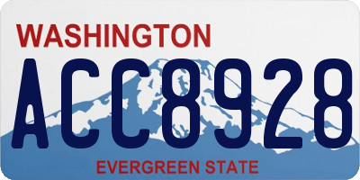 WA license plate ACC8928