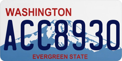 WA license plate ACC8930