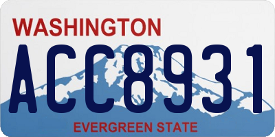 WA license plate ACC8931