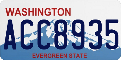 WA license plate ACC8935